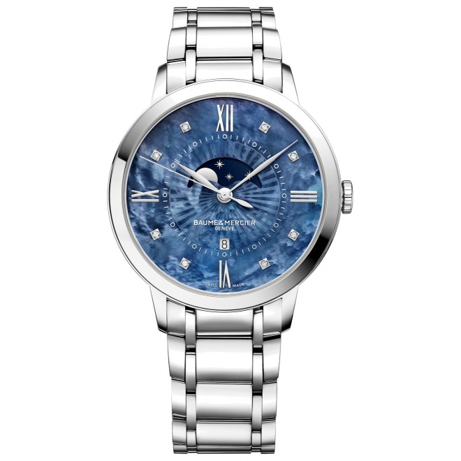 Baume & Mercier Classima ∅36,5 mm - 5 ATM, Esfera azul, brazalete de acero