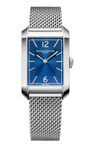Baume & Mercier Hampton 43,0 x 27,5 mm - 5 ATM, Esfera azul, brazalete de acero