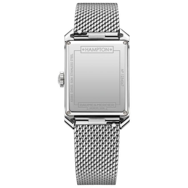 Baume & Mercier Hampton 43,0 x 27,5 mm - 5 ATM, Esfera azul, brazalete de acero