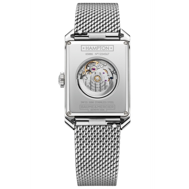 Baume & Mercier Hampton 43,0 x 27,5 mm - 5 ATM, Esfera gris, brazalete de acero