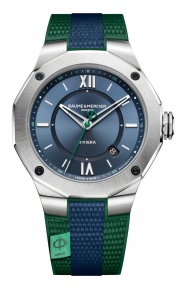 Baume & Mercier Riviera ∅42 mm - 10 ATM, Esfera azul, correa de elasto fkm