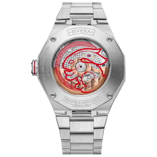 Baume & Mercier Riviera ∅42 mm - 10 ATM, Esfera gris, brazalete de acero