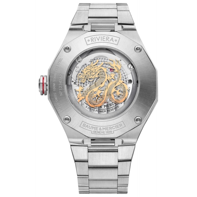 Baume & Mercier Riviera ∅43 mm - 10 ATM, Esfera beige sable, brazalete de acero