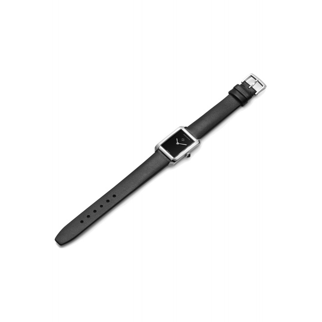 Baume & Mercier Hampton 34,9 x 22,2 mm - 5 ATM, Esfera negra, correa de piel de becerro