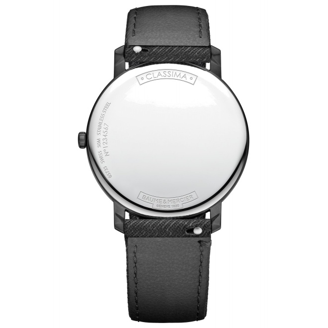 Baume & Mercier Classima ∅39 mm - 5 ATM, Esfera negra, correa de tejido