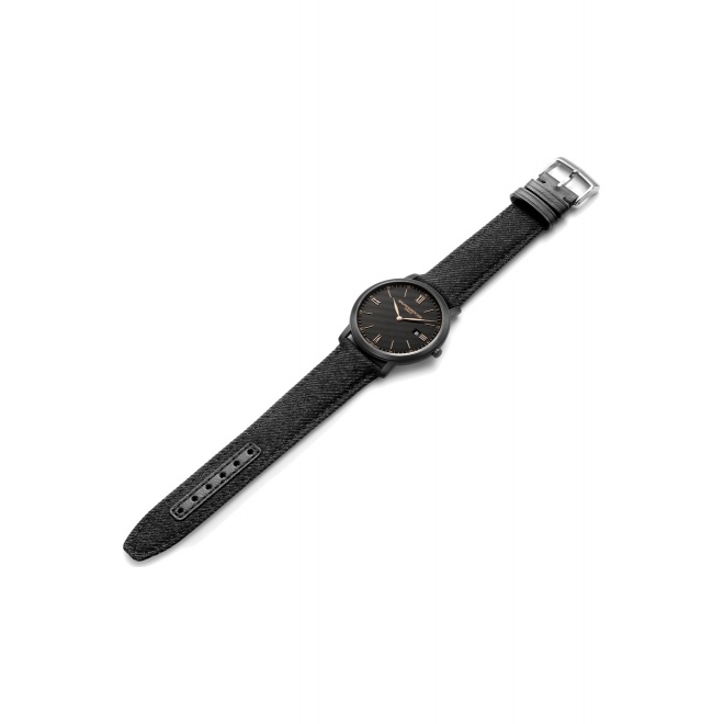 Baume & Mercier Classima ∅39 mm - 5 ATM, Esfera negra, correa de tejido