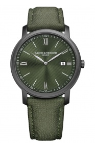 Baume & Mercier Classima ∅42 mm - 3 ATM, Esfera verde, correa de tejido