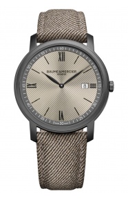 Baume & Mercier Classima ∅42 mm - 3 ATM, Esfera gris, correa de tejido