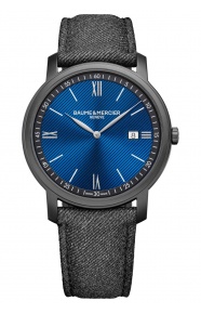 Baume & Mercier Classima ∅42 mm - 3 ATM, Esfera azul, correa de tejido