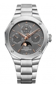 Baume & Mercier Riviera ∅40 mm - 5 ATM, Esfera gris, brazalete de acero