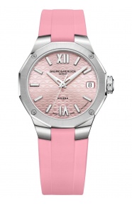 Baume & Mercier Riviera ∅33 mm - 5 ATM, Esfera rosa, correa de synthetic elastomer