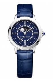 Baume & Mercier Classima ∅31 mm - 5 ATM, Esfera azul, correa de aligátor con escamas cuadradas brillante