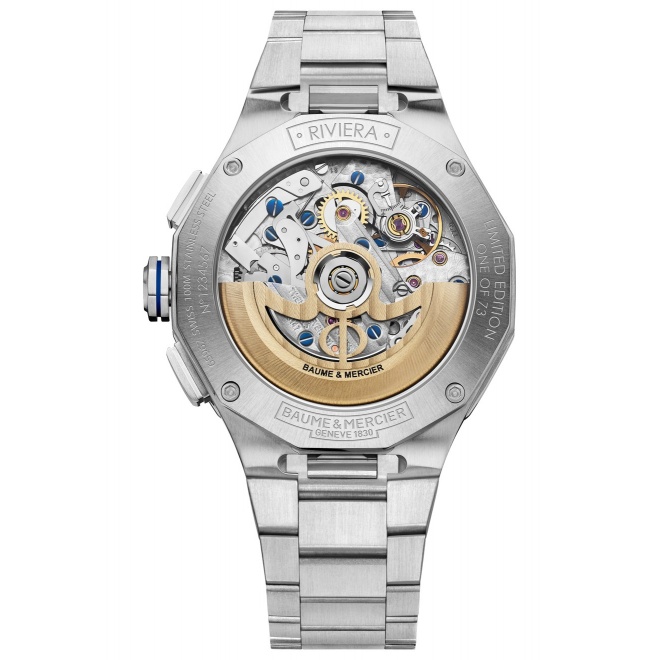 Baume & Mercier Riviera ∅41 mm - 10 ATM, Esfera amarilla, brazalete de acero