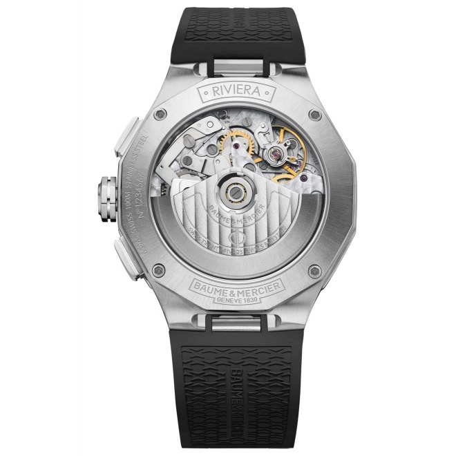 Baume & Mercier Riviera ∅41 mm - 10 ATM, Esfera negra, correa de caucho
