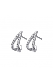 Pendientes de oro blanco de 18 Kt con diamantes de 0,24 ct