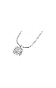 Colgante de oro blanco de 18 Kt con diamantes de 0,18 ct