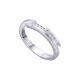 Alianza de oro blanco de 18 Kt con diamantes de 0,11 ct