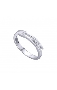 Alianza de oro blanco de 18 Kt con diamantes de 0,11 ct