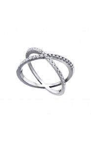 Anillo de oro blanco de 18 Kt con diamantes de 0,41 ct