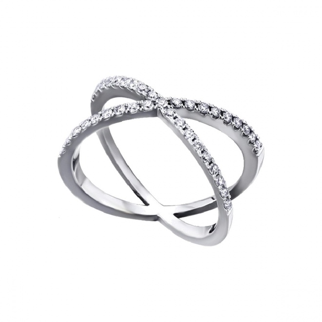 Anillo de oro blanco de 18 Kt con diamantes de 0,41 ct