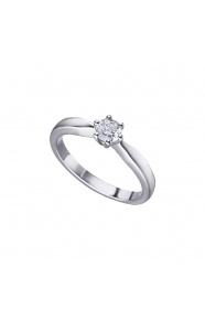Anillo de oro blanco de 18 Kt con diamante de 0,30 ct