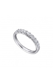 Alianza de oro blanco de 18 Kt con diamantes de 0,65 ct