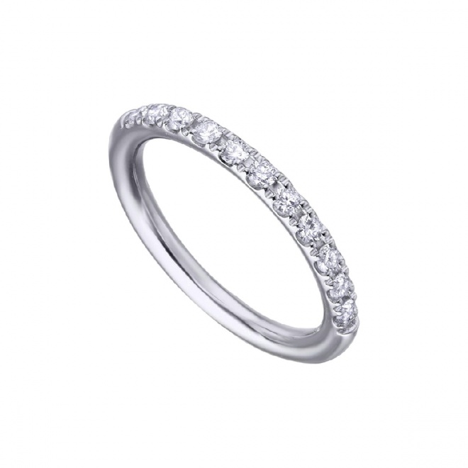 Anillo de oro blanco de 18 Kt con diamantes de 0,32 ct