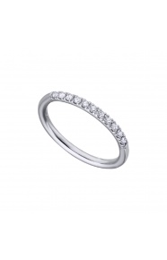 Anillo de oro blanco de 18 Kt con diamantes de 0,18 ct