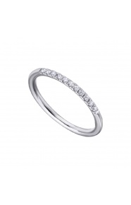 Anillo de oro blanco de 18 Kt con diamantes de 0,11 ct