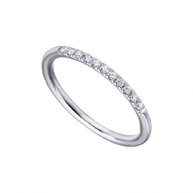 Anillo de oro blanco de 18 Kt con diamantes de 0,11 ct