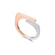 Anillo de oro blanco y rosa de 18 Kt con diamantes de 0,05 ct