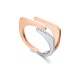 Anillo de oro blanco y rosa de 18 Kt con diamantes de 0,05 ct