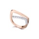 Anillo de oro blanco y rosa de 18 Kt con diamantes de 0,19 ct