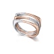 Anillo de oro blanco y rosa de 18 Kt con diamantes de 0,09 ct