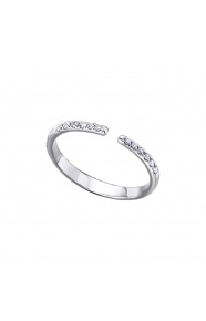 Anillo de oro blanco de 18 Kt con diamantes de 0,10 ct