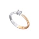 Anillo de oro blanco y rosa de 18 Kt con diamantes de 0,12 ct