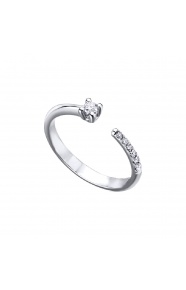 Anillo de oro blanco de 18 Kt con diamantes de 0,11 ct