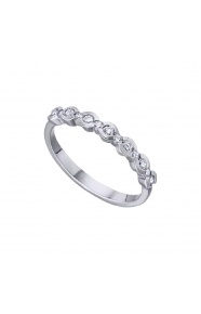 Alianza de oro blanco de 18 Kt con diamantes de 0,22 ct