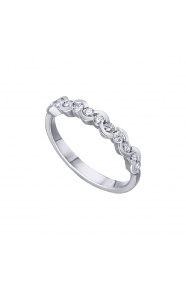Alianza de oro blanco de 18 Kt con diamantes de 0,30 ct