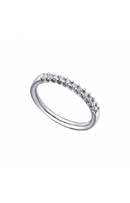 Alianza de oro blanco de 18 Kt con diamantes de 0,23 ct