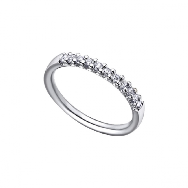 Alianza de oro blanco de 18 Kt con diamantes de 0,23 ct