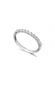 Alianza de oro blanco de 18 Kt con diamantes de 0,32 ct