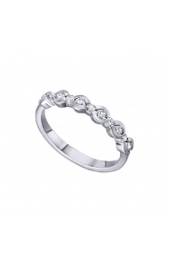 Alianza de oro blanco de 18 Kt con diamantes de 0,27 ct