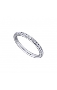 Alianza de oro blanco de 18 Kt con diamantes de 0,30 ct