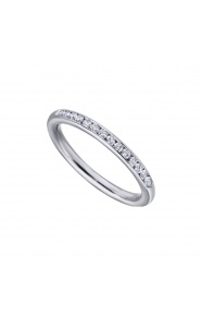 Alianza de oro blanco de 18 Kt con diamantes de 0,22 ct