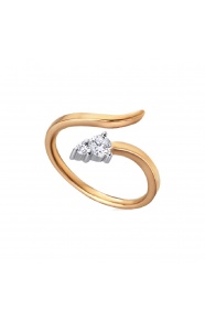 Anillo de oro rosa de 18 Kt con diamantes de 0,21 ct