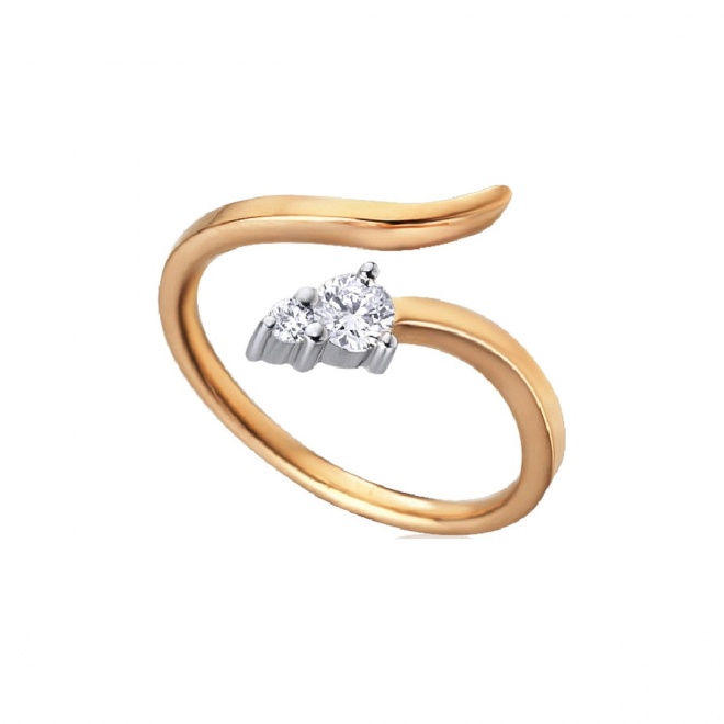 Anillo de oro rosa de 18 Kt con diamantes de 0,21 ct