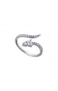Anillo de oro blanco de 18 Kt con diamantes de 0,42 ct
