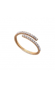 Anillo de oro rosa de 18 Kt con diamantes de 0,25 ct