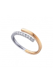 Anillo de oro rosa de 18 Kt con diamantes de 0,20 ct